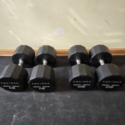 105lb And 115lb Equinox Iron Grip Urethane Dumbbells 