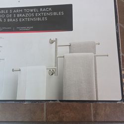 Delta Bruxhed Nickel 3 Arm Towel Rack Bathroom