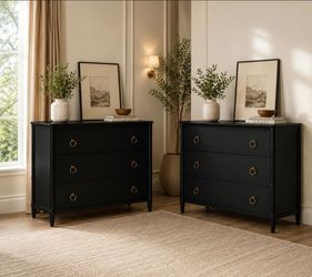 31.7 in Oversized Larger Wider and tall nightstand set of 2 for king size bed. Wood Dressers & Chest of Drawers Storage Cabinet