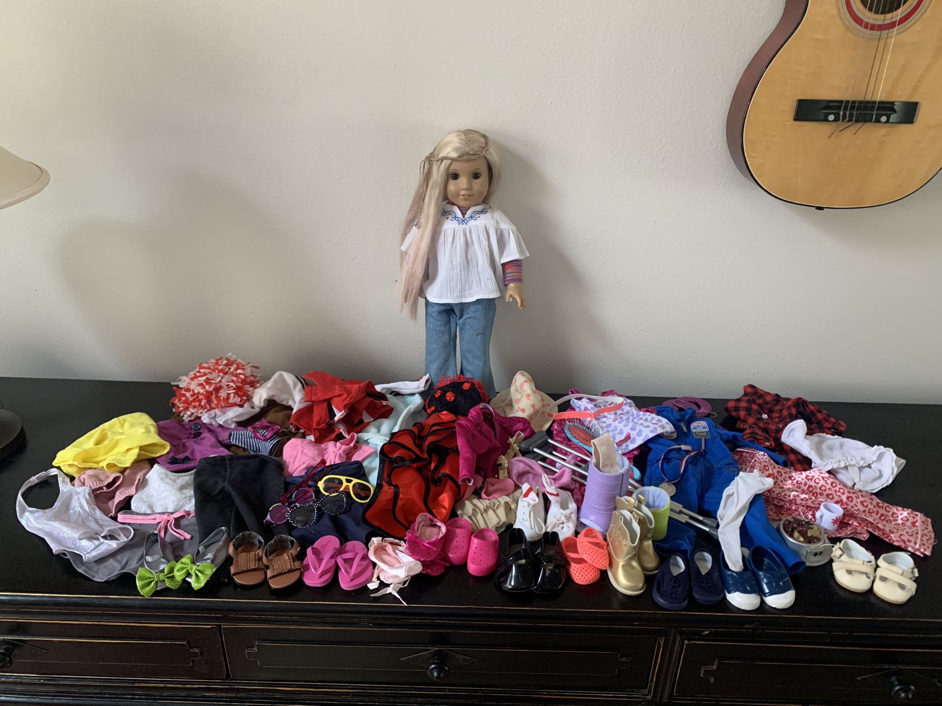 American Girl Doll Julie And Lots Of Clothes, Outfits, Accessories