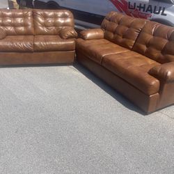 Leather Sofa  & Love Seat