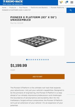 RHINO RACK - PIONEER 6 PLATFORM (83" X 56")