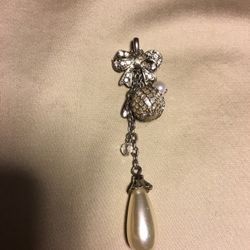 Rhinestones Faux Pearl & Charms Dangle Pendant