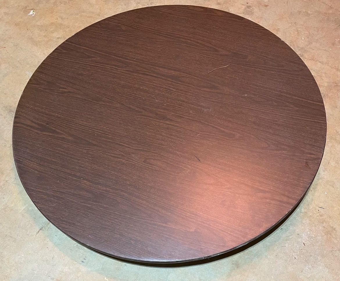Round wooden brown 49 inch (diameter) table - Sturdy