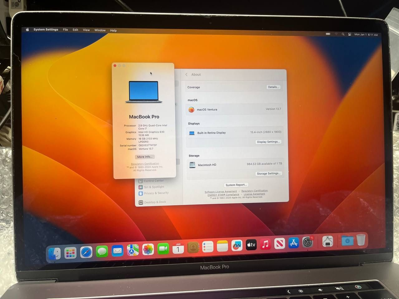 MacBook Pro Touchbar 2017