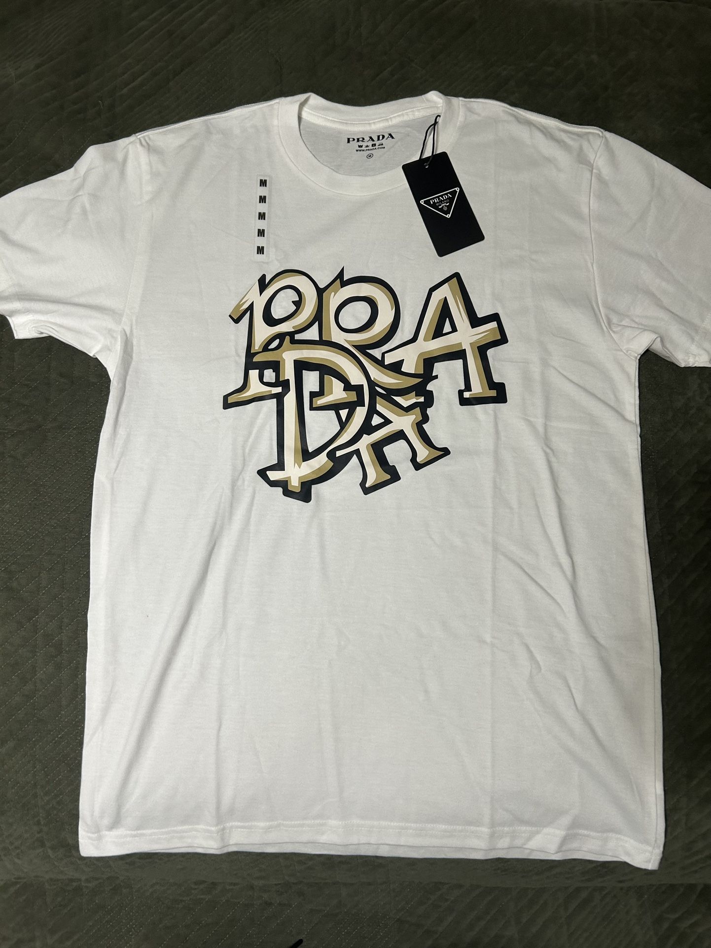 Medium, White Prada shirt.