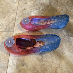 Elsa & Anna Frozen 2, Kid Pink/blue Slip on Jelly Sandals, Size-11