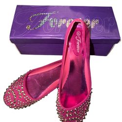 Forever Pink Studded Women's Ballet Flats
