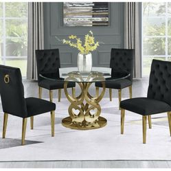 Black And Gold Dining Set \ NEW