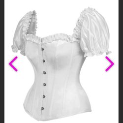 Corset White Satin 3XL