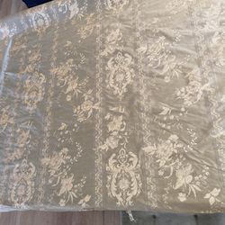 Silk Floral Stipe Fabric