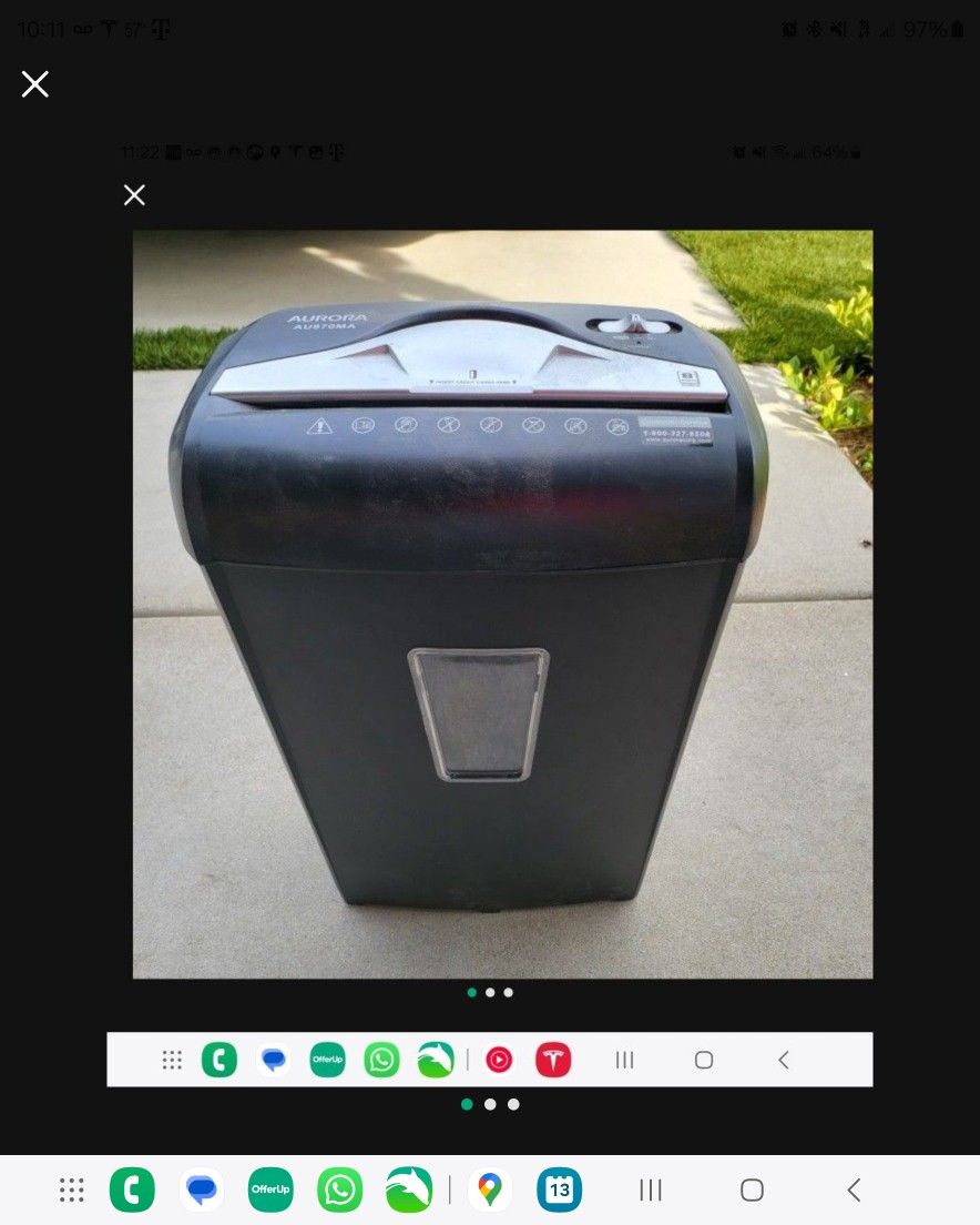 Aurora AU870MA High-Security 8-Sheet Micro-Cut Paper Credit Card Shredder Black