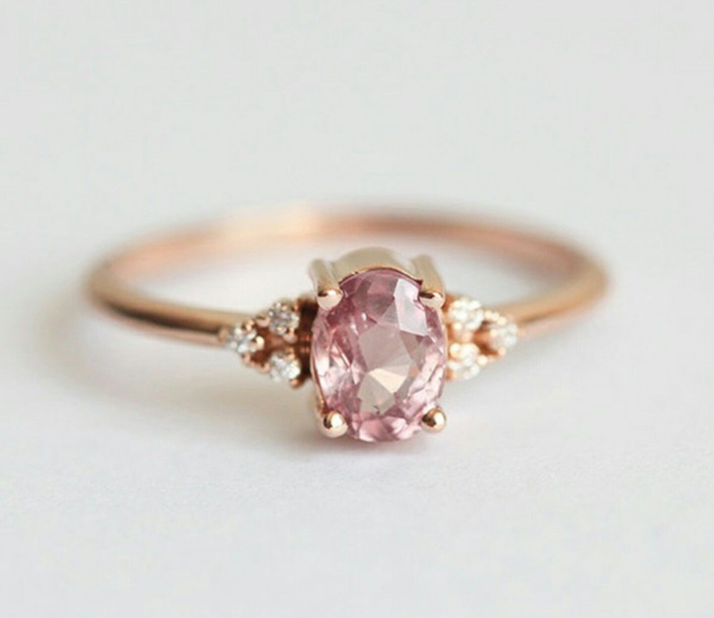 Rose Gold Filled 925 Sterling Silver Pink Sapphire Ring