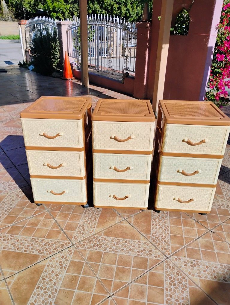 3 Vintage Plastic Drawers