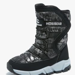 HOBIBEAR Kids Winter Snow Boots Waterproof Faux Fur Lined Shoes
