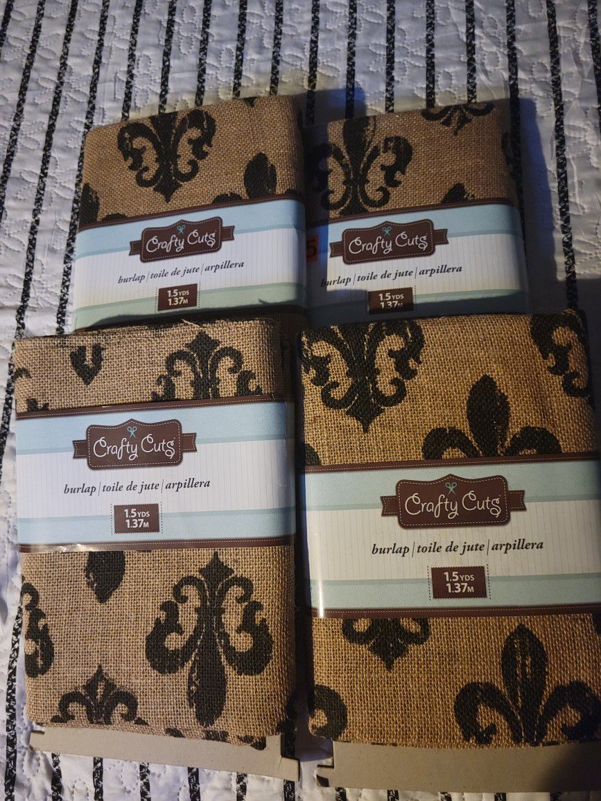 4 Packs Of Burlap 1.5yds X4 $10. All