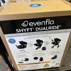 Evenflo Shyft DualRide Infant Car Seat Stroller Combo with Carryall Storage (Boone Gray)