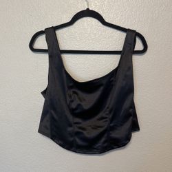 Black Satin Corset Top 