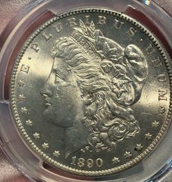 EXCEPTIONAL 1890 S MORGAN SILVER DOLLAR PCGS MS 63 STUNNER! AMAZING LEICESTER!!