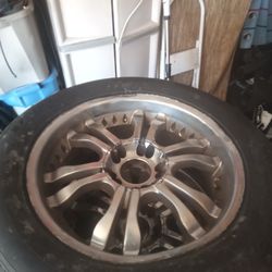 20" Chrome Rims & Tires One Flat