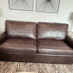 Faux Leather Sleeper Sofa 