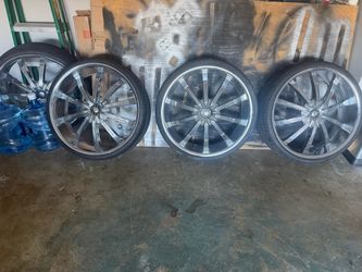 Chrome Multi-Spoke Wheels with Tires Set of 4