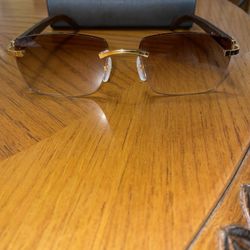 Cartier Glasses Wood Buffalo Horn