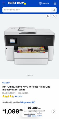 HP - OfficeJet Pro 7740 Wireless All-In-One Inkjet Printer - White