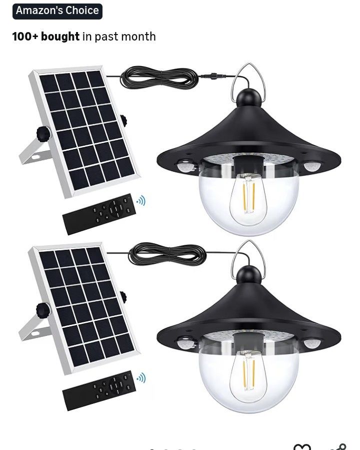 Solar Shed Light Outdoor Indoor 3000LM Solar Lights Daytime , Double Motion Sensor & 5 Lighting Modes, Solar Indoor Lights for Gazebo, Shed, Garage, B