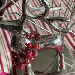 Heavy Silver Not Sterling Pretty Standing Deer . Home Decor . NICE