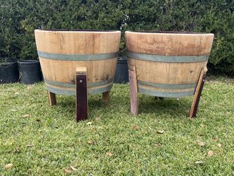 Raised Wine Barrel Planter 