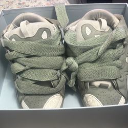 Lanvin Green Curb Leather Men Sneakers