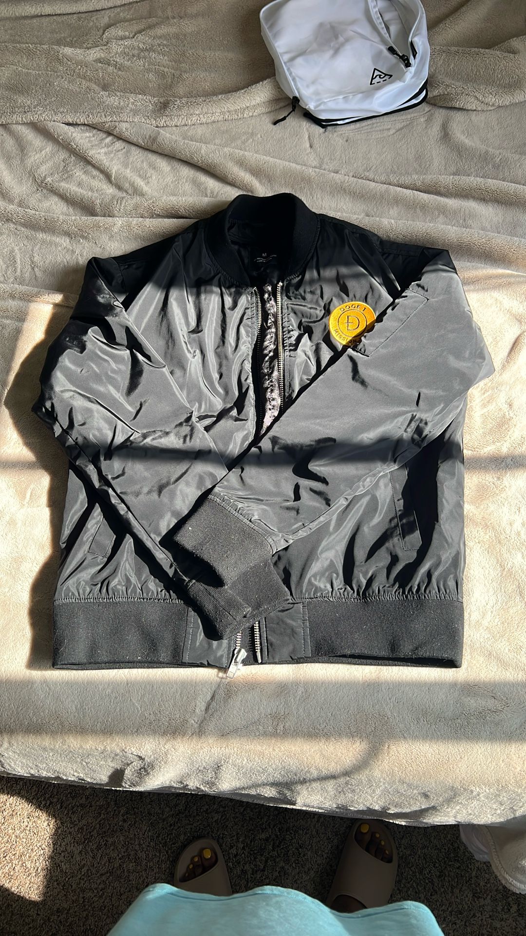 Black Doge Coin Bomber Jacket