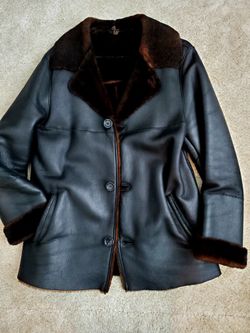 Leather men's coat size M