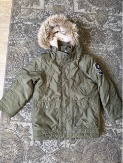 H&M Kids Green Winter Parka Faux Fur Hood