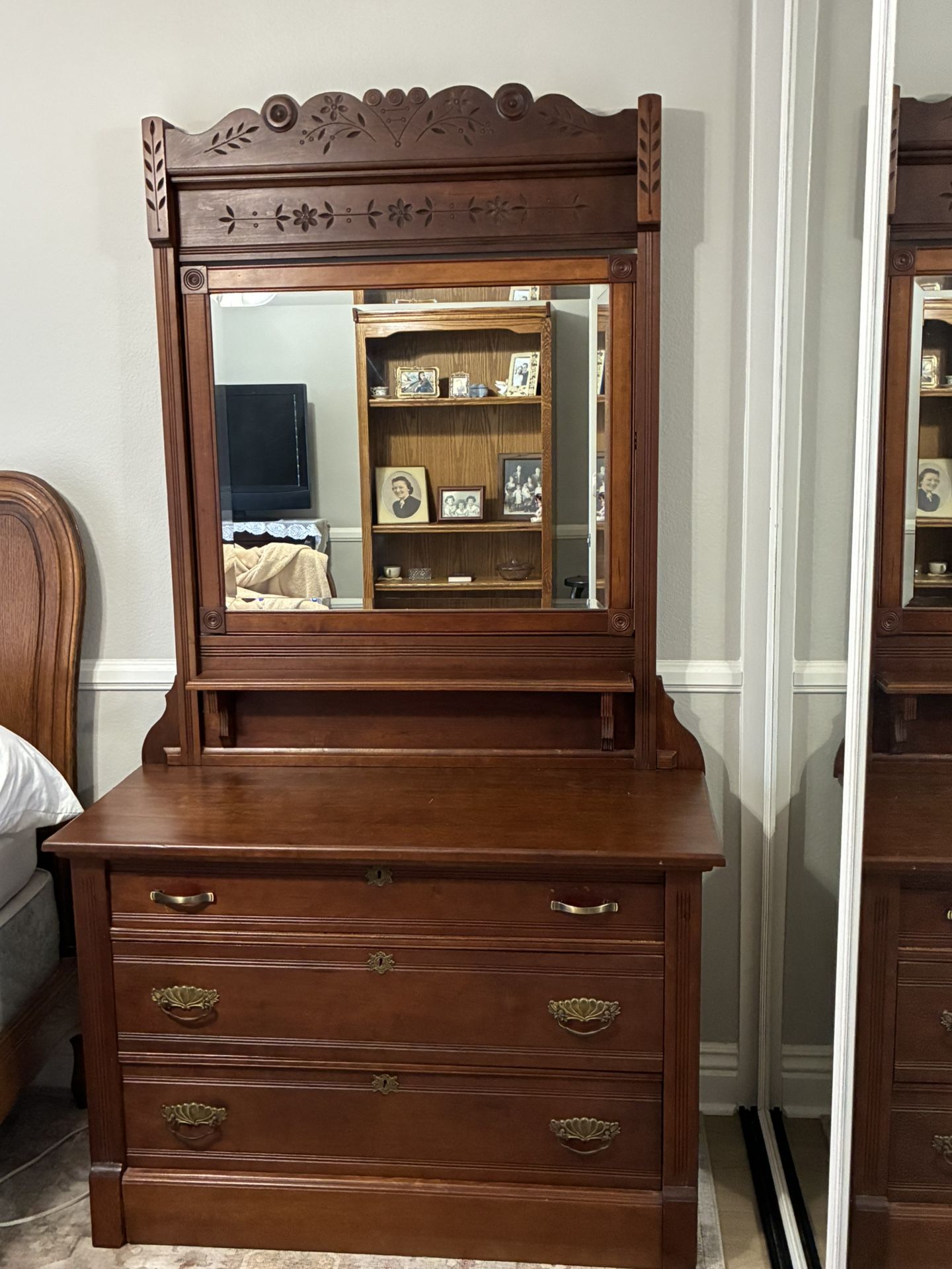 Vintage Mirrored Dresser Late 1800’s