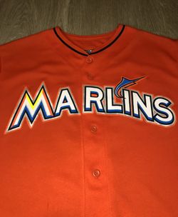 Vintage Majestic MLB Miami Marlins Jose Reyes 7 Orange Jersey