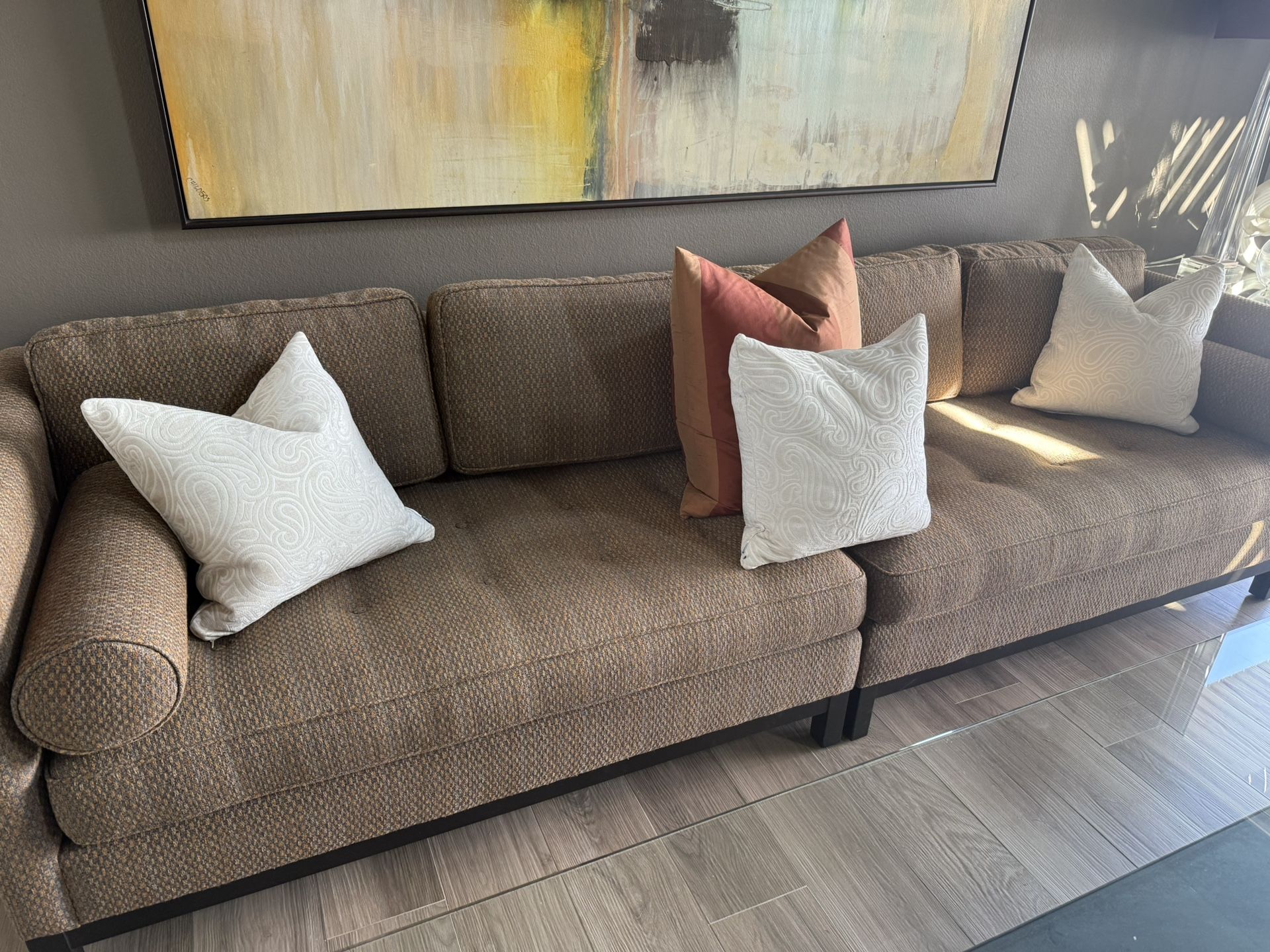 Beautiful Taupe  Couch 