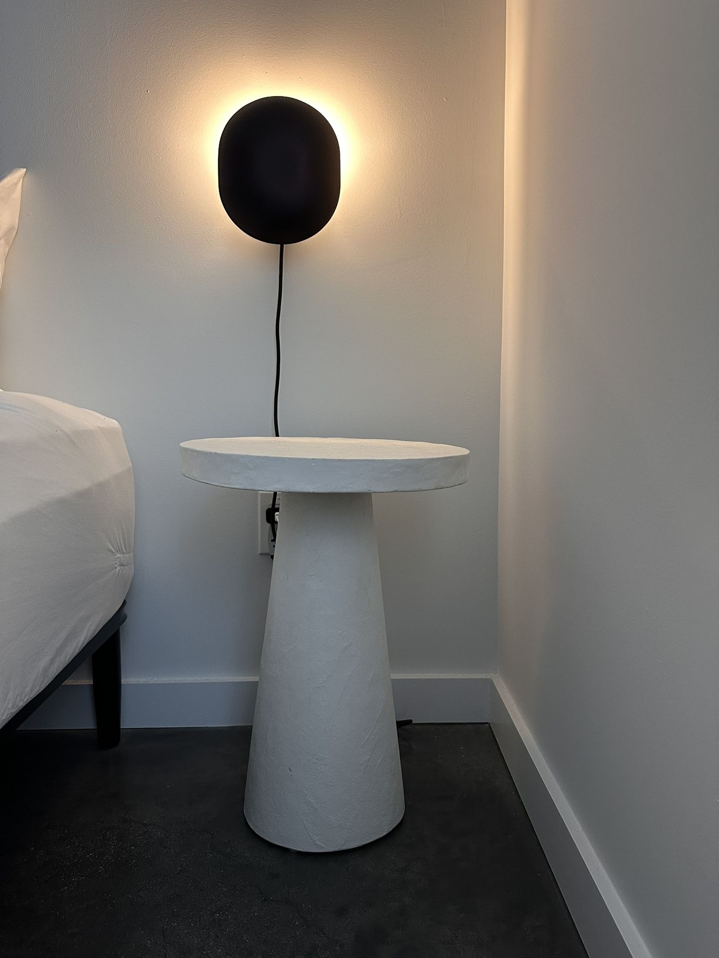 crate And Barrel Plaster Cement Side Table