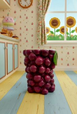 decorative ceramic or resin purple grape cluster stool, outdoor Indoor decor 20"×18"