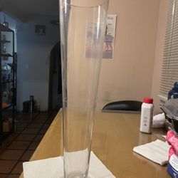 Tall glass vase
