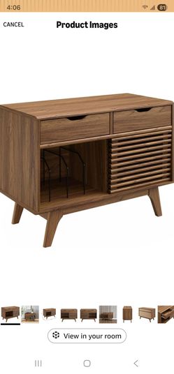 Modway Render Mid-Century Modern Vinyl Record Storage Display Cabinet