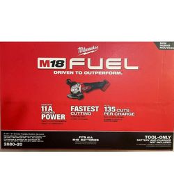 Milwaukee 2880-20 M18 18 volt Fuel 4 1/2 Grinder w Paddle Switch NEW in Box