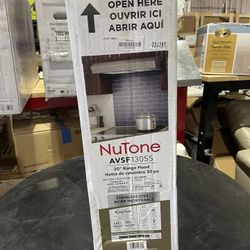 Nutone Mantra range hood with light stainless steel