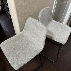 Two Gray Counter Stools