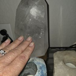 Large and heavy quartz point.