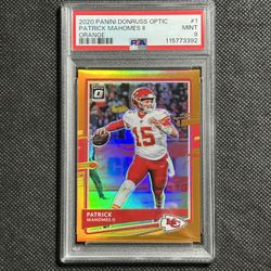 2020 Panini Donruss Optic - Patrick Mahomes II #1 Orange Prizm /199 PSA 9 MINT Chiefs