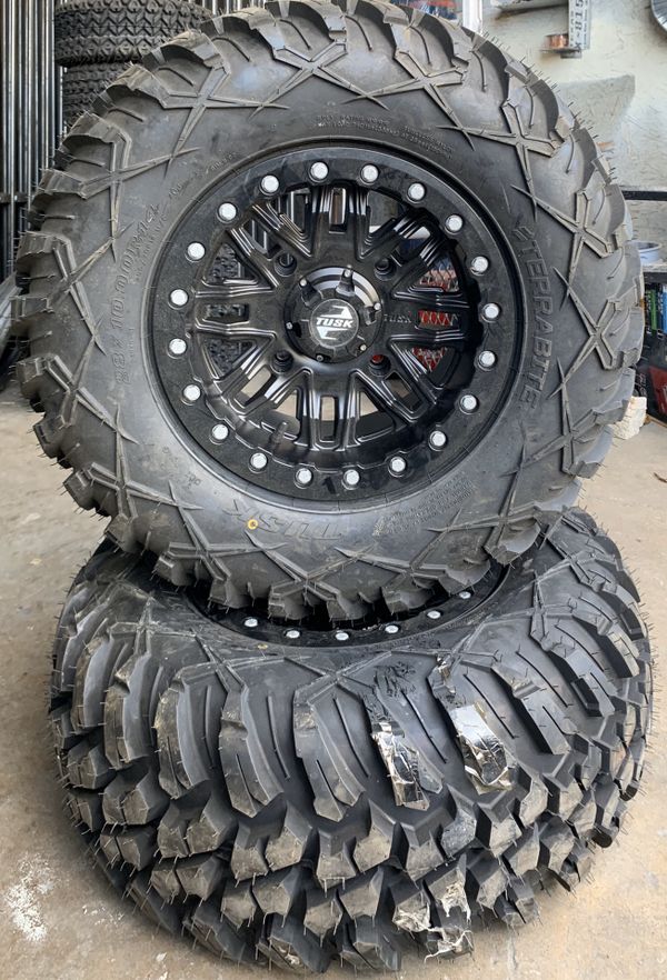 2 New Polaris ATV TIRES WITH TUSK TERRABITE RIM 28x1014 for Sale in