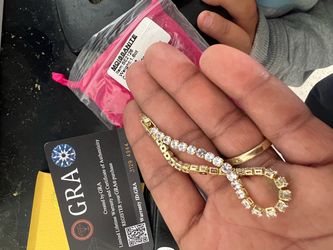 Addis’s Moissanite Tennis Bracelet Gold Tone with GRA Certificate