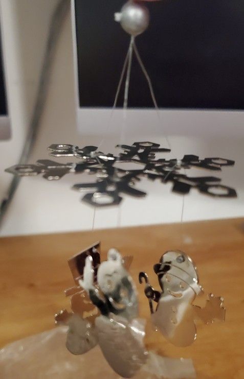 Vintage Christmas Silver-toned Mobile
